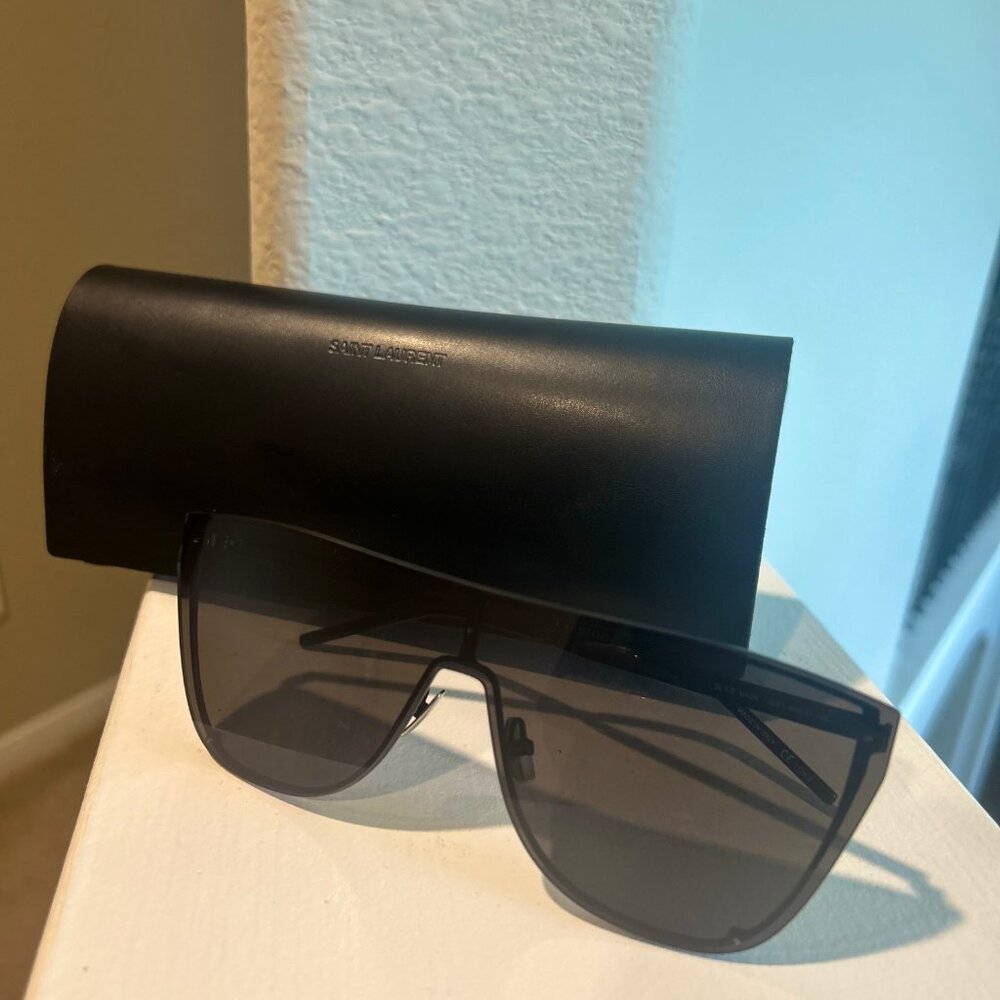 Authentic SAINT LAURENT YSL SL 1-B 001 Mask Unisex Sunglasses